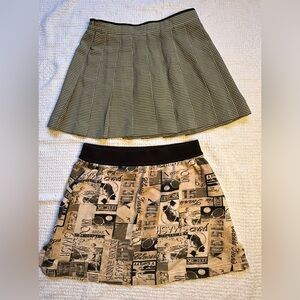 Tail- Black and Tan Mini Skirt Duo Anime teen college preppy